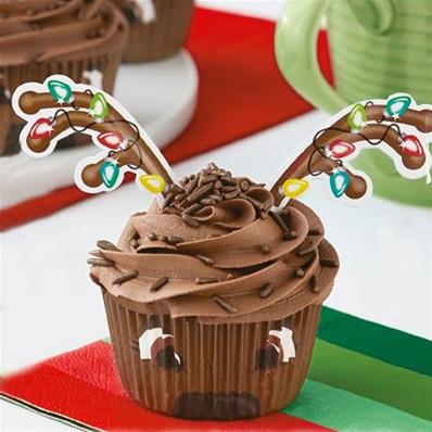 Kit déco cupcakes renne de Noël x24