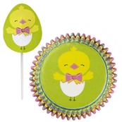 Kit déco cupcakes thème Pâques poussin x24