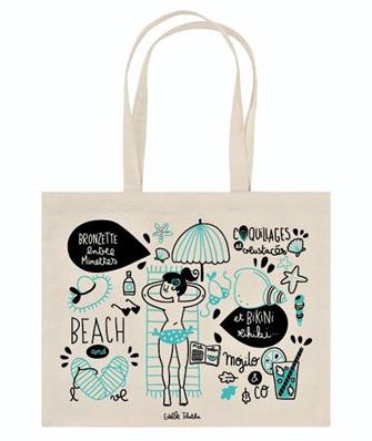 Tote bag XL bronzette à la plage