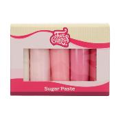 Multipack pâte à sucre rose x5