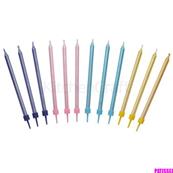 Bougies nacrées x12