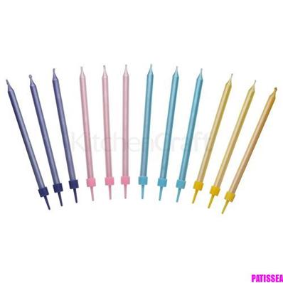 Bougies nacrées x12