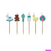 Bougies motif bébé x6