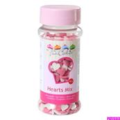 Mini coeurs roses et blancs en sucre
