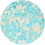 Mini flocons de neige bleus et blancs en sucre